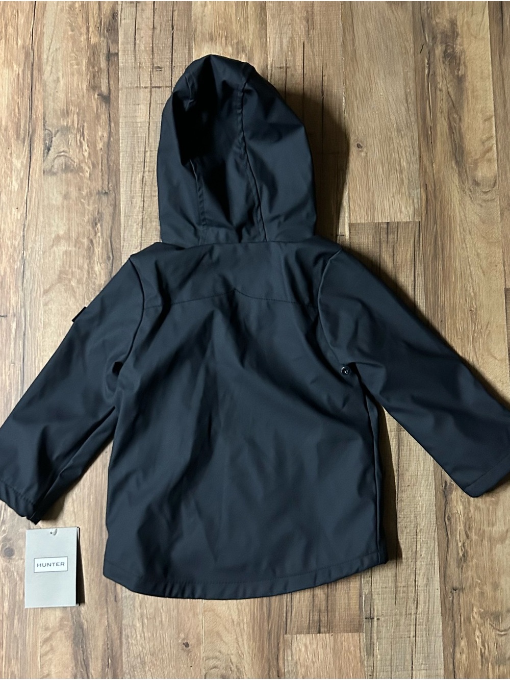 Hunter Kids Rain Coat Jacket Fleece Lined Hooded Outdoor Black Size 3T NWT - Picture 2 of 4